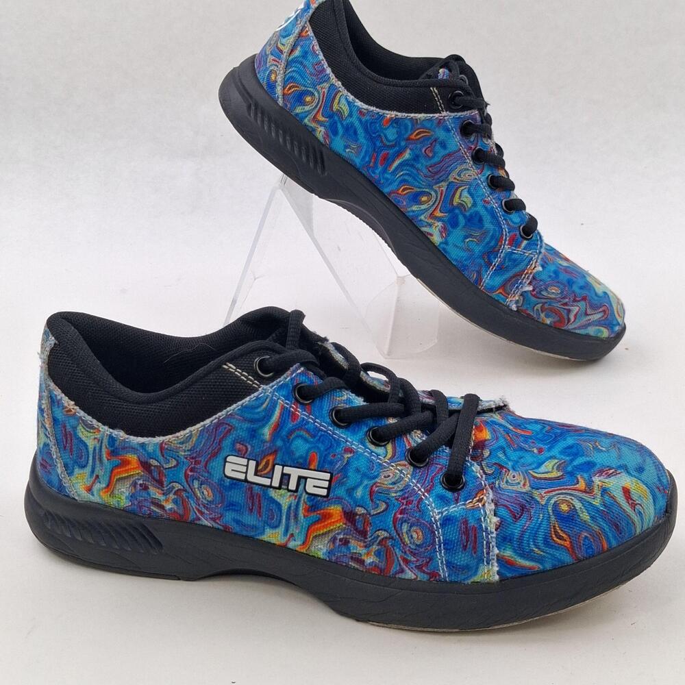 Elite Shoes Womens Size 7.5 Multicolor Tie Dye Canvas Bowling Sneakers 2023I